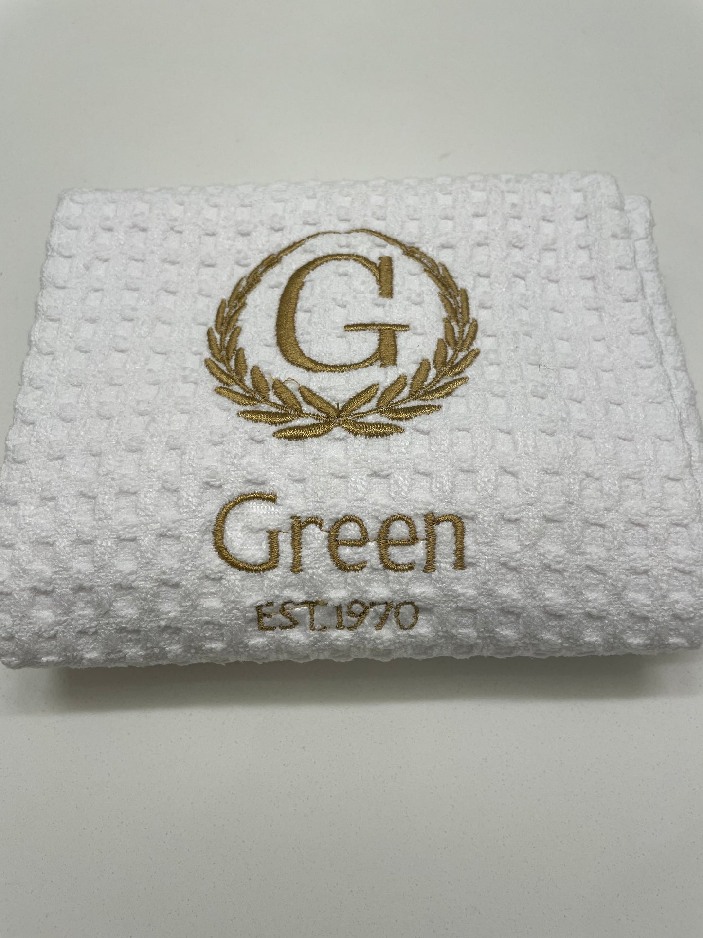 Monogrammed Family Towel – Last Name + Year | Custom Wedding or Anniversary Gift