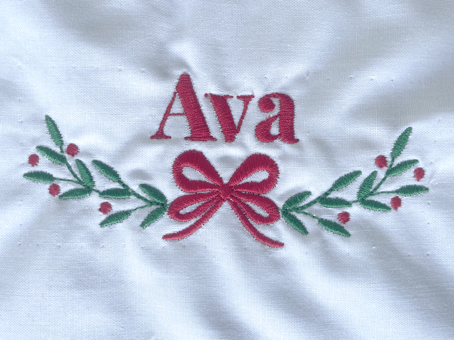White Custom Name Monogrammed Christmas Dress for Toddlers and Little Girls