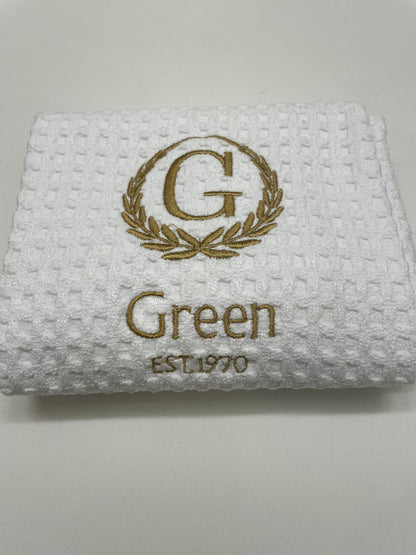 Monogrammed Family Towel – Last Name + Year | Custom Wedding or Anniversary Gift