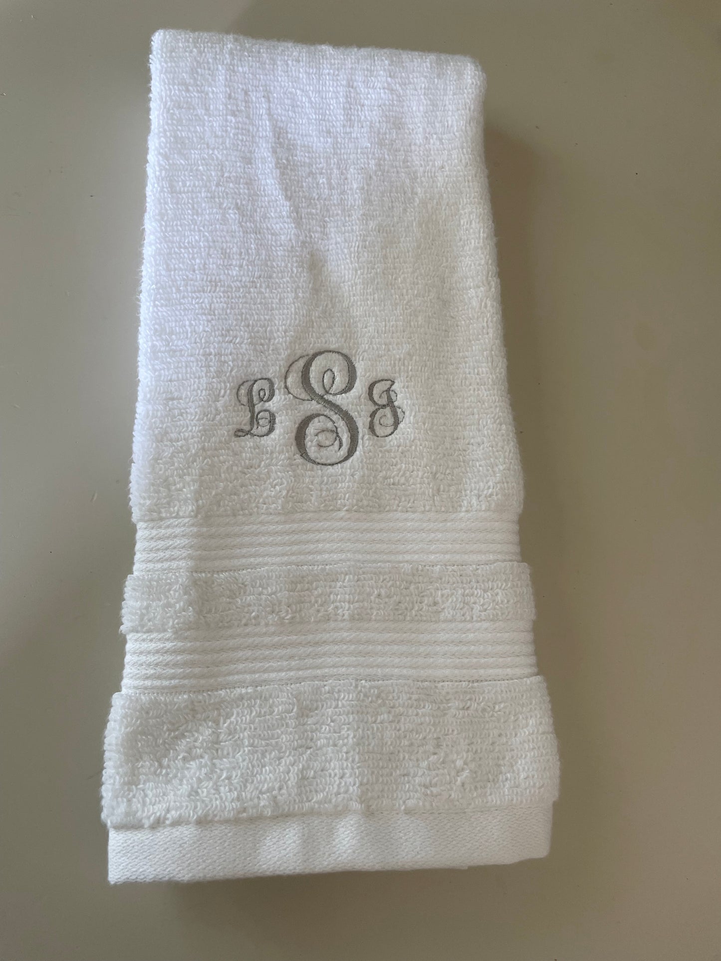 Monogrammed Hand Towel – Personalized Embroidered Bath or Guest Towel.