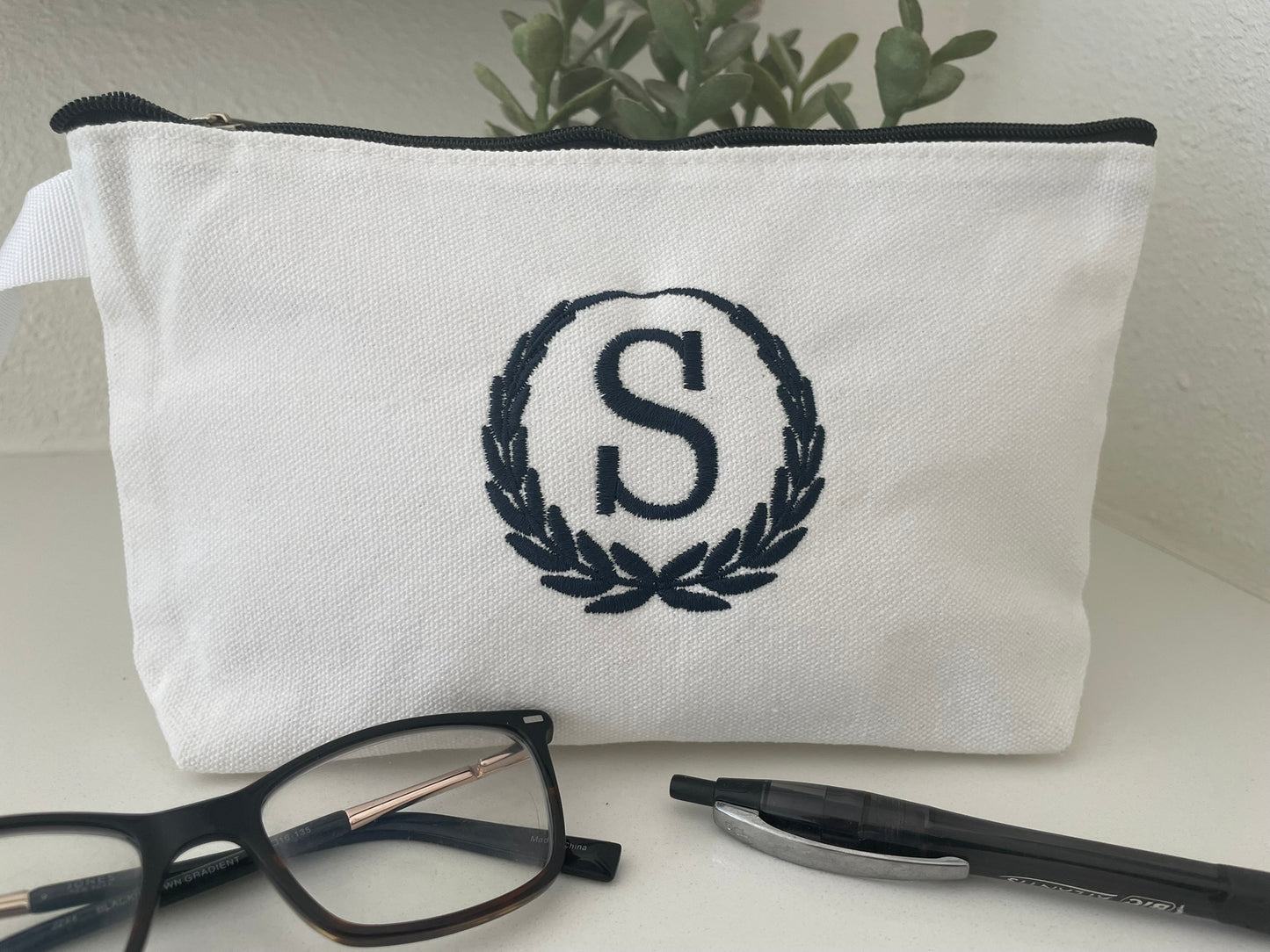 Laurel Initial Makeup Bag