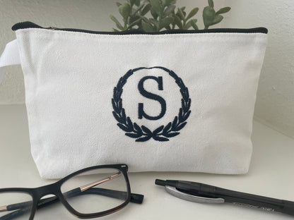 Laurel Initial Makeup Bag