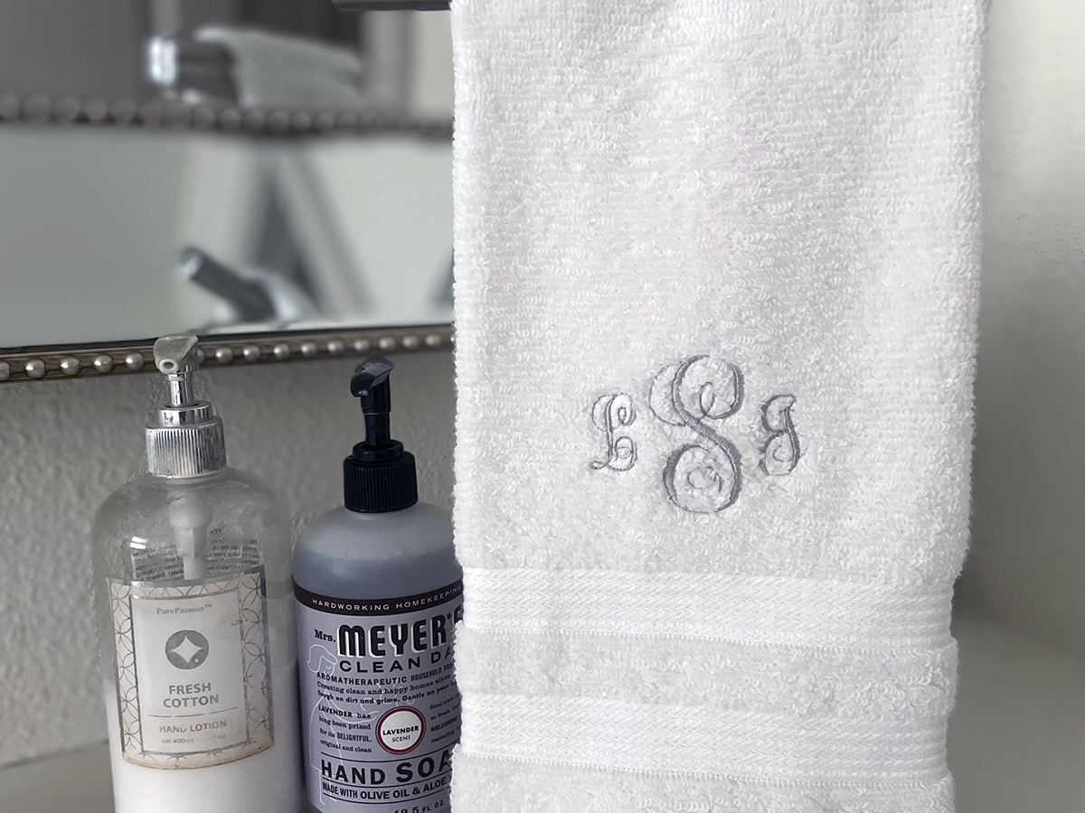 Monogrammed Hand Towel – Personalized Embroidered Bath or Guest Towel.