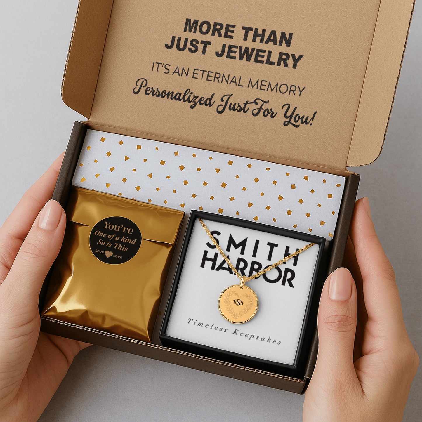 Personalized Heart Monogram Initial Coin Necklace