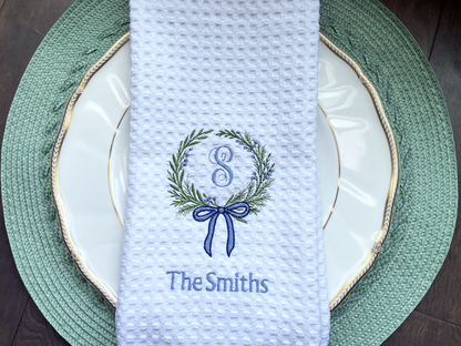 Floral Wreath Name Towel