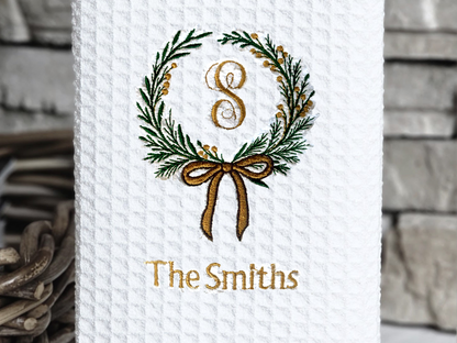 Floral Wreath Name Towel
