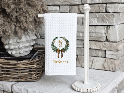 Floral Wreath Name Towel