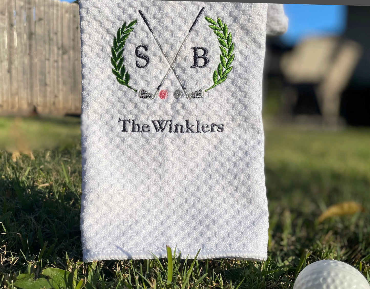 Couples Golf Design Kitchen Towel