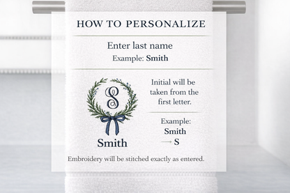 Personalized Floral Wreath Towel – Custom Name Bath Towel
