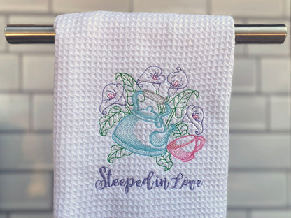 Whisked Together Embroidery Waffle Tea Towel