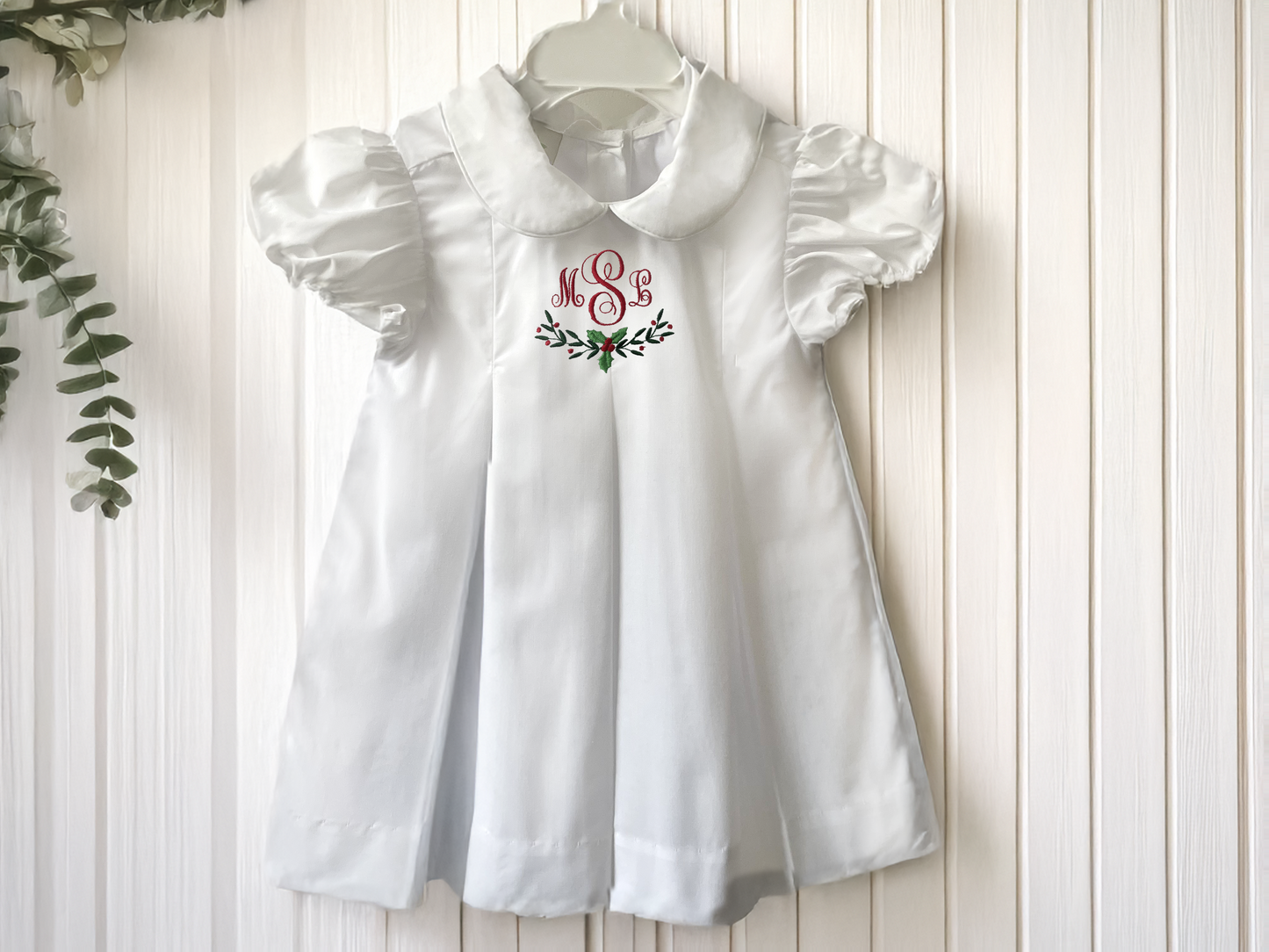 Christmas Monogrammed Initial Dress for Toddlers and Little Girls