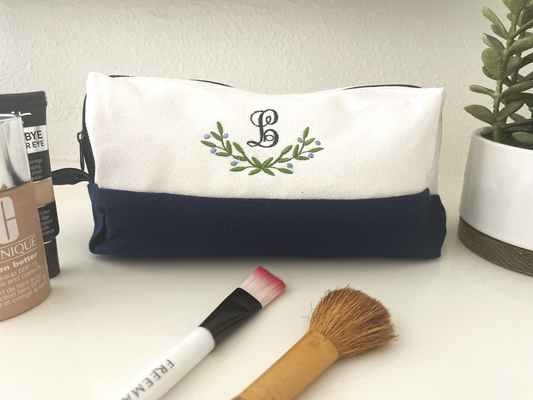 Mini Floral Initial Makeup Bag
