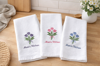 Personalized Tulip Kitchen Towel