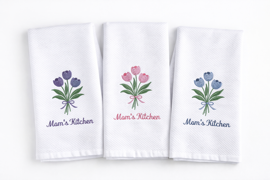Personalized Tulip Kitchen Towel