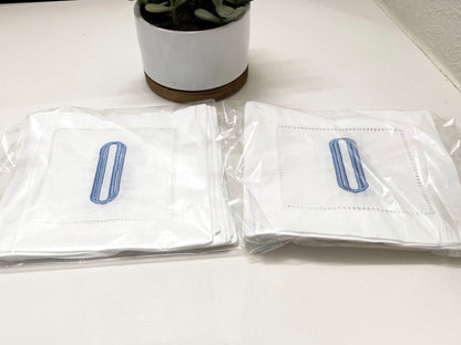 Personalized Cocktail Napkins Set of 4 – Custom Embroidered Initial