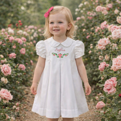 Personalized Rose Dress for Toddlers and Little Girls
