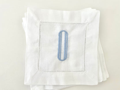 Personalized Cocktail Napkins Set of 4 – Custom Embroidered Initial