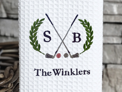 Couples Golf Design Kitchen Towel